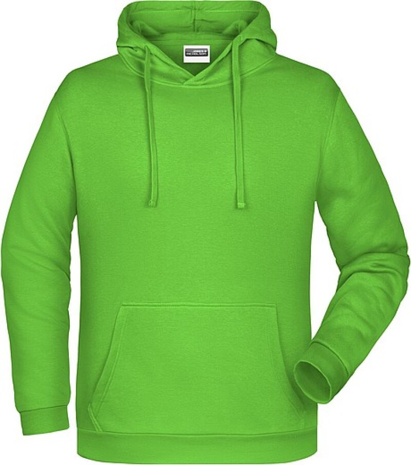 Pánská mikina s kapucí James Nicholson sweat hoodie men, jasně zelená, vel. XL