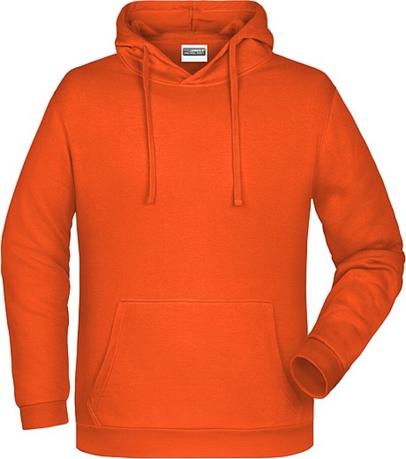 Pánská mikina s kapucí James Nicholson sweat hoodie men, oranžová, vel. XXL