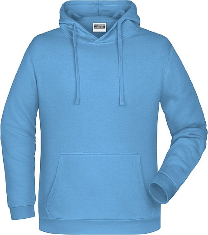 Pánská mikina s kapucí James Nicholson sweat hoodie men, sv. modrá, vel. M