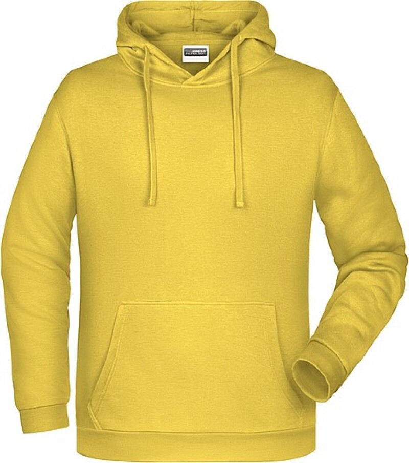 Pánská mikina s kapucí James Nicholson sweat hoodie men, sv. žlutá, vel. XXL