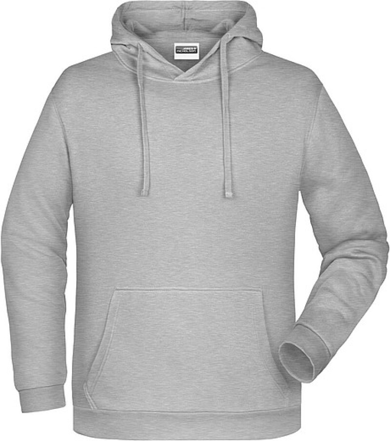 Pánská mikina s kapucí James Nicholson sweat hoodie men, tmavě šedý melír, vel. M