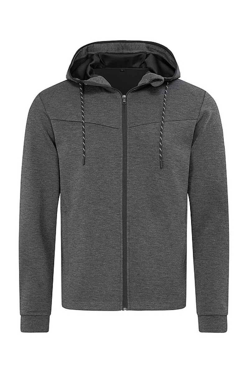 Pánská mikina STEDMAN RECYCLED SCUBA JACKET MEN, antracitový melír, M