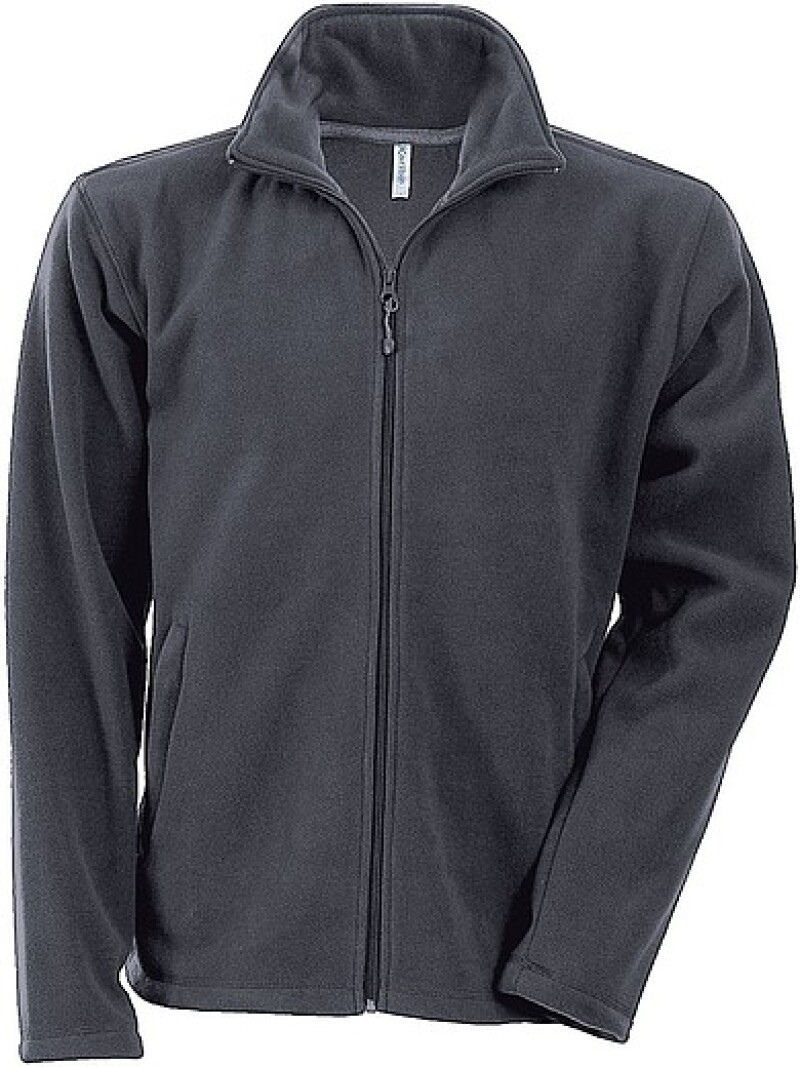 Pánská mikrofleecová mikina Kariban fleece jacket men, antracitová, vel. 4XL