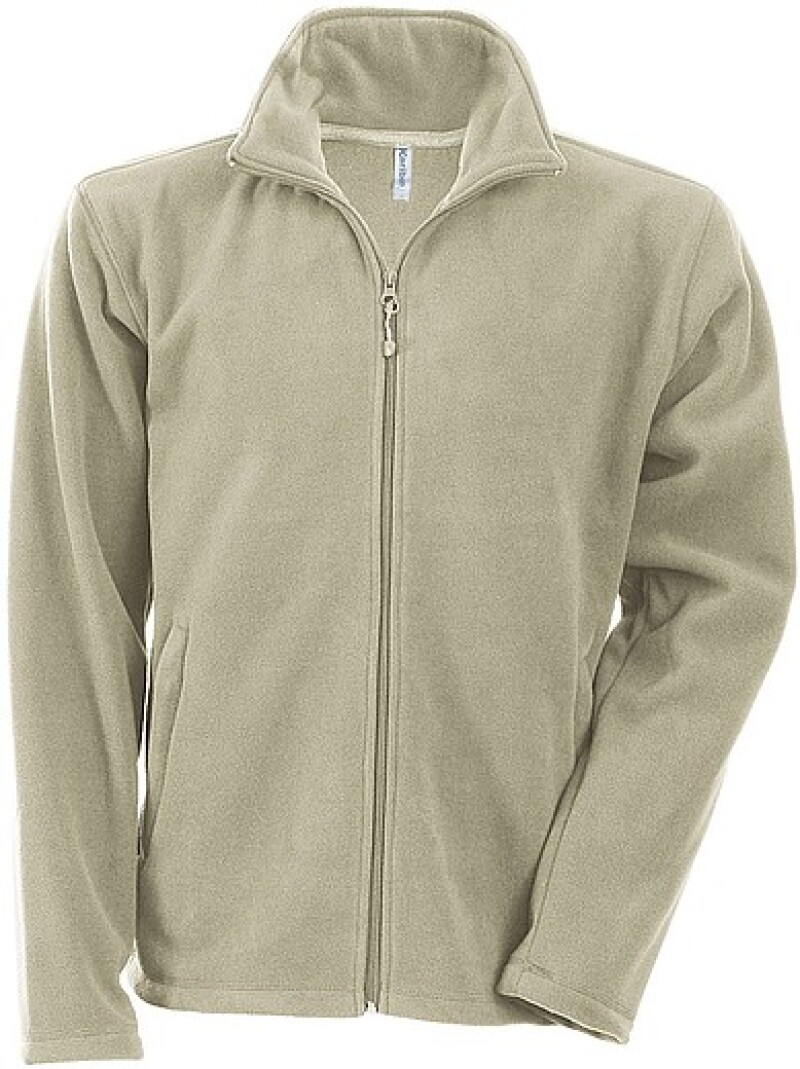 Pánská mikrofleecová mikina Kariban fleece jacket men, béžová, vel. XL