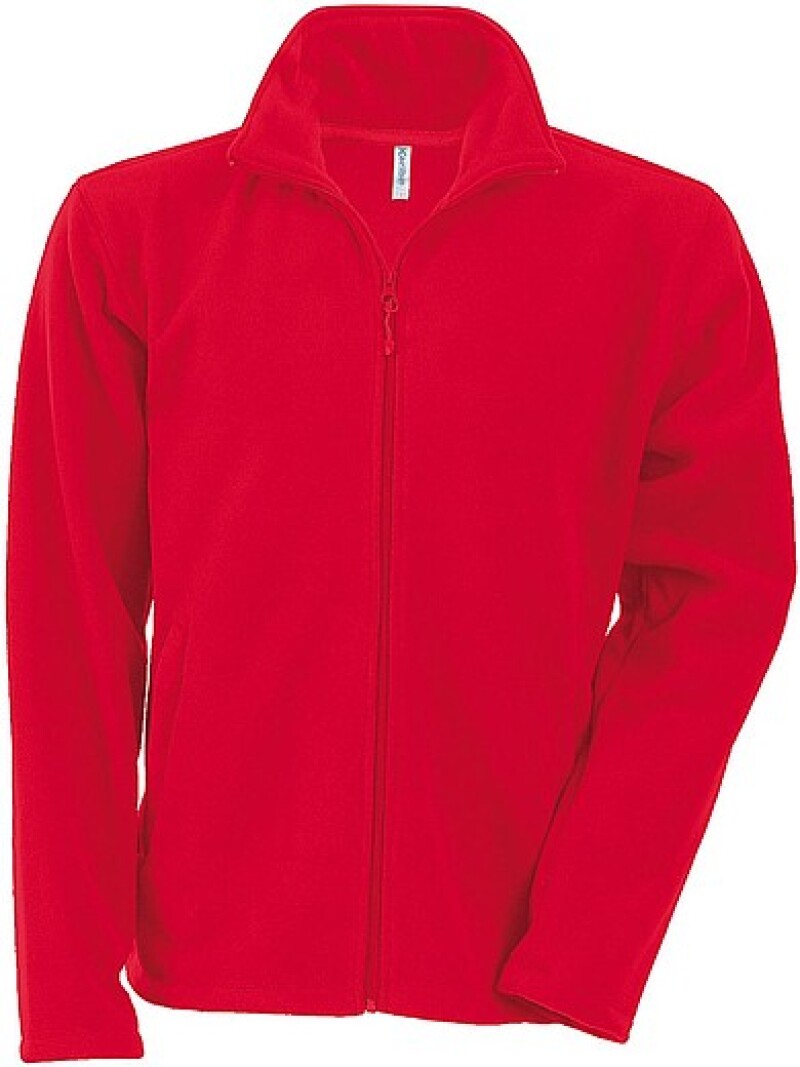 Pánská mikrofleecová mikina Kariban fleece jacket men, červená, vel. M