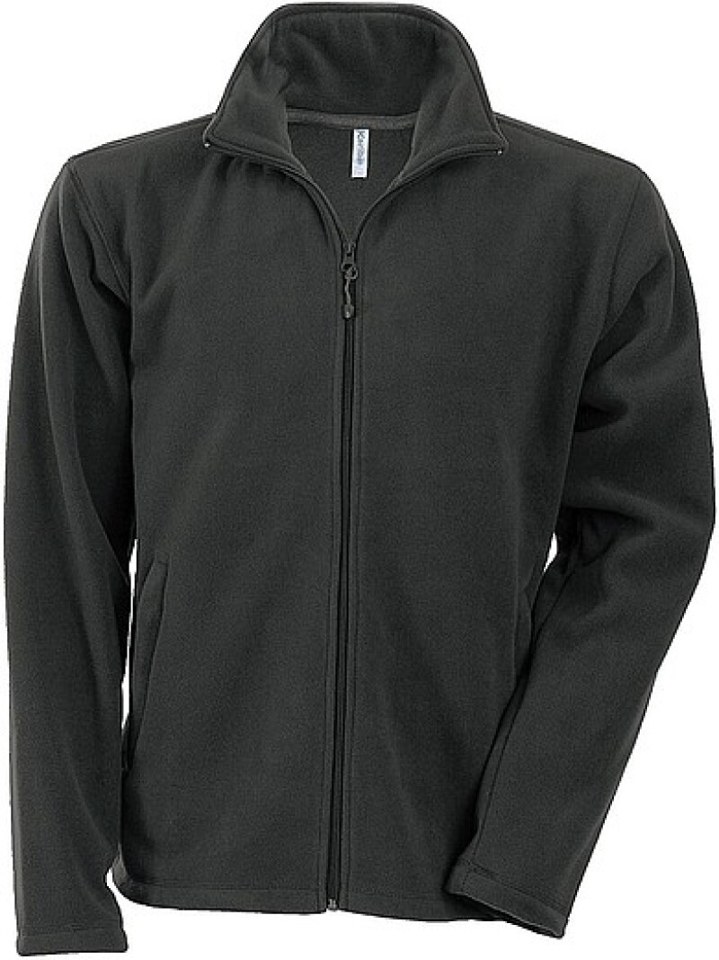 Pánská mikrofleecová mikina Kariban fleece jacket men, tmavě šedá, vel. 3XL