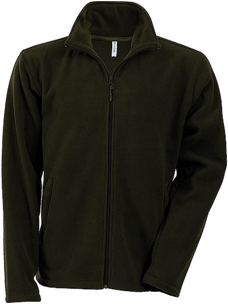 Pánská mikrofleecová mikina Kariban fleece jacket men, vojenská zelená tmavá, vel. XXL