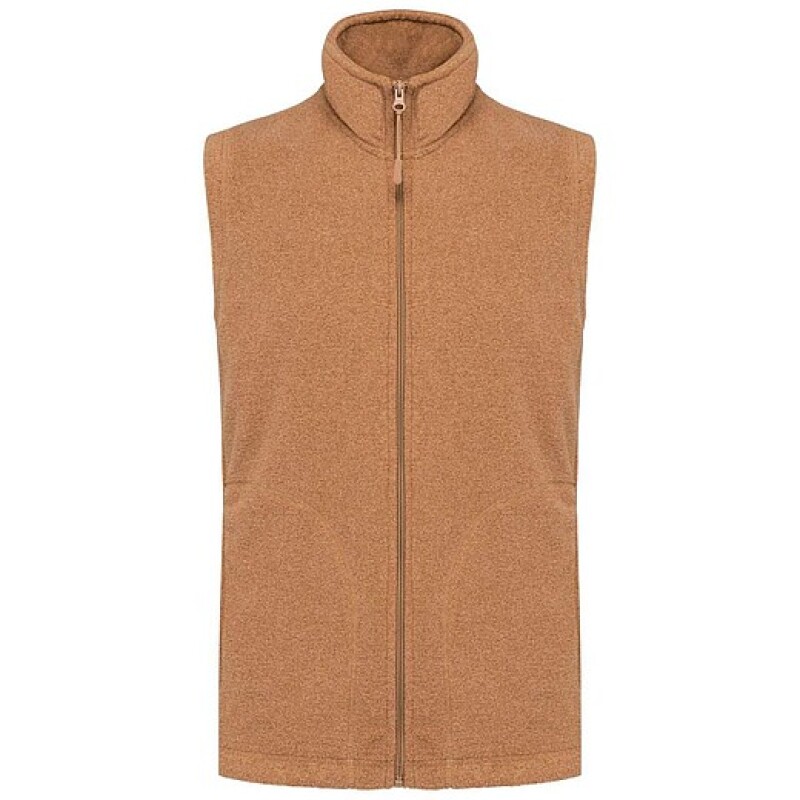 Pánská mikrofleecová vesta Kariban fleece vest men, hnědý melír, vel. M