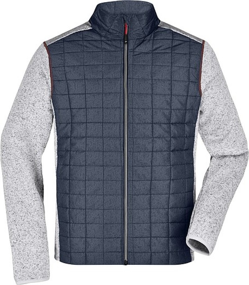 Pánská pletená bunda JAMES & NICHOLSON, sv.šedá/antracitová, L