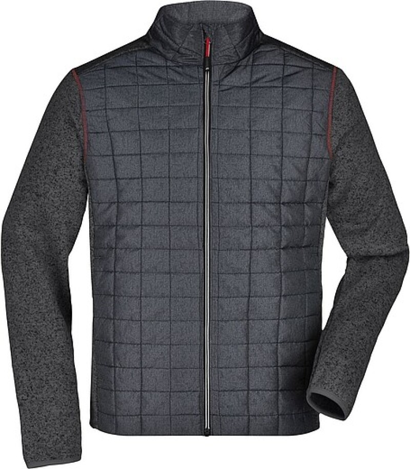 Pánská pletená bunda JAMES & NICHOLSON, tm.šedá/antracitová, 3XL