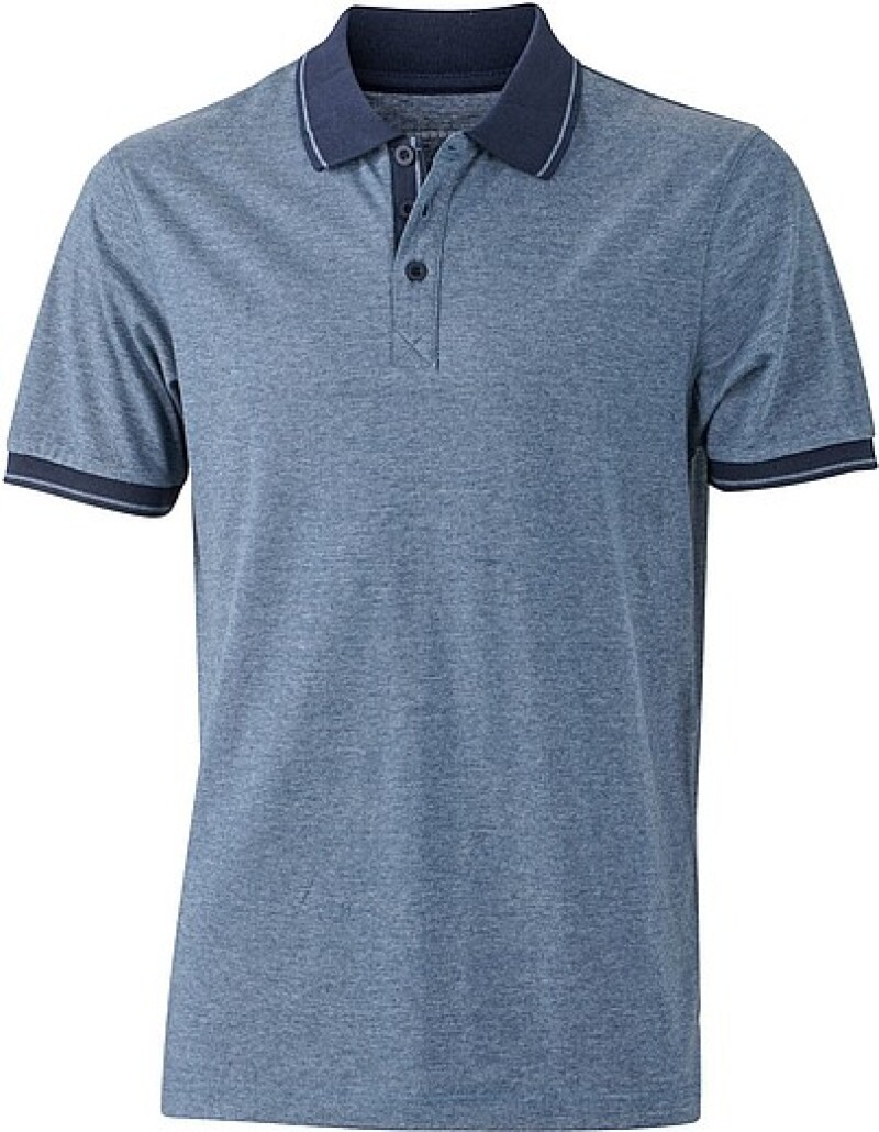Pánská polokošile James Nicholson polo melange men, sv. modrá/ tmavě modrá, vel. S
