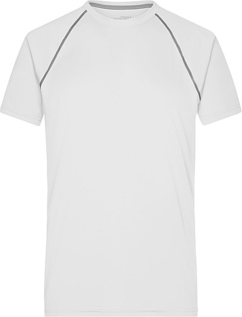 Pánské sportovní tričko James Nicholson sports T-shirt men, bílá/stříbrná, vel. S