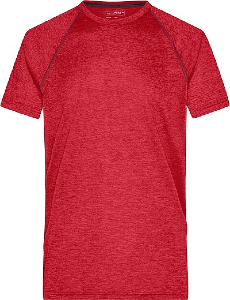 Pánské sportovní tričko James Nicholson sports T-shirt men, červený melír/černá, vel. XXL