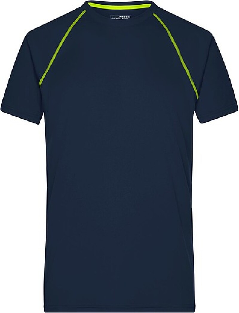 Pánské sportovní tričko James Nicholson sports T-shirt men, námořní modrá/jasně žlutá, vel. S