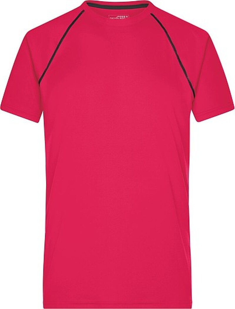 Pánské sportovní tričko James Nicholson sports T-shirt men, růžová/černá, vel. S