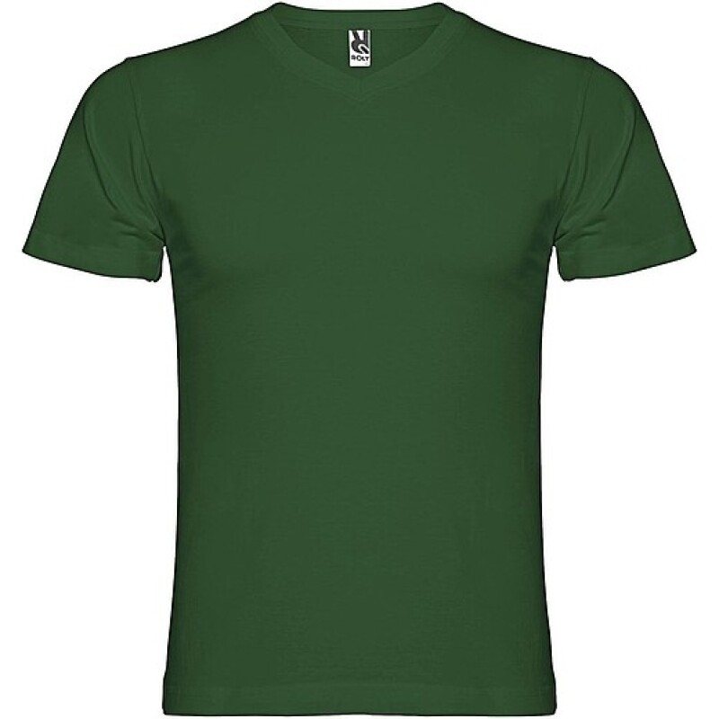 Pánské tričko s krátkým rukávem,výstřih do V, ROLY SAMOYEDO, tmavě zelená, vel. 2XL