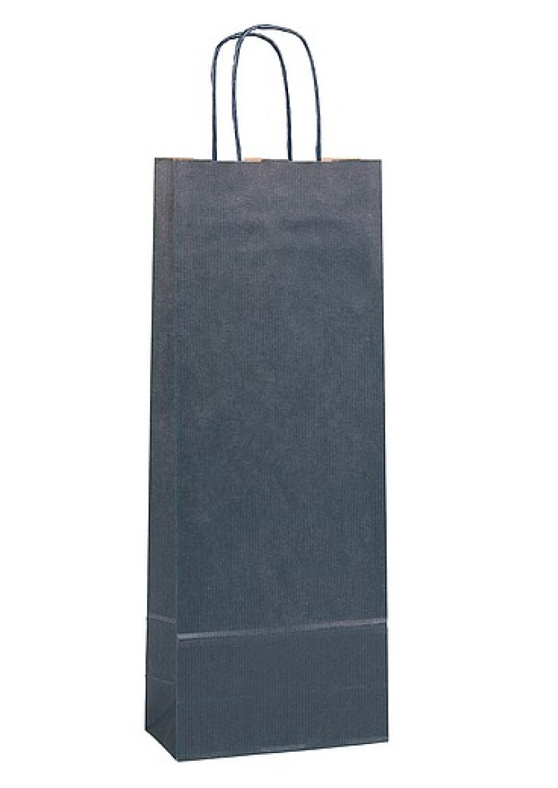 DUNEO Papírová taška na víno 14 x 8 x 40 cm, modrá