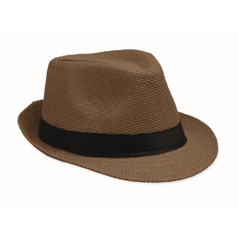 Papírový slaměný klobouk, hnědá