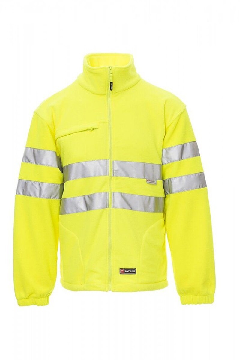 Payper LIGHT pánská fleecová bunda s reflexními pruhy, fluorescenční žlutá, XXL