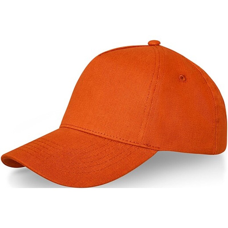 Pětipanelová kšiltovka s tvarovaným kšiltem, oranžová