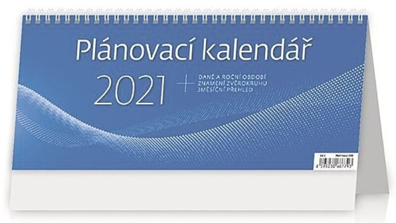 Plánovací kalendář MODRÝ 2027, stolní kalendář