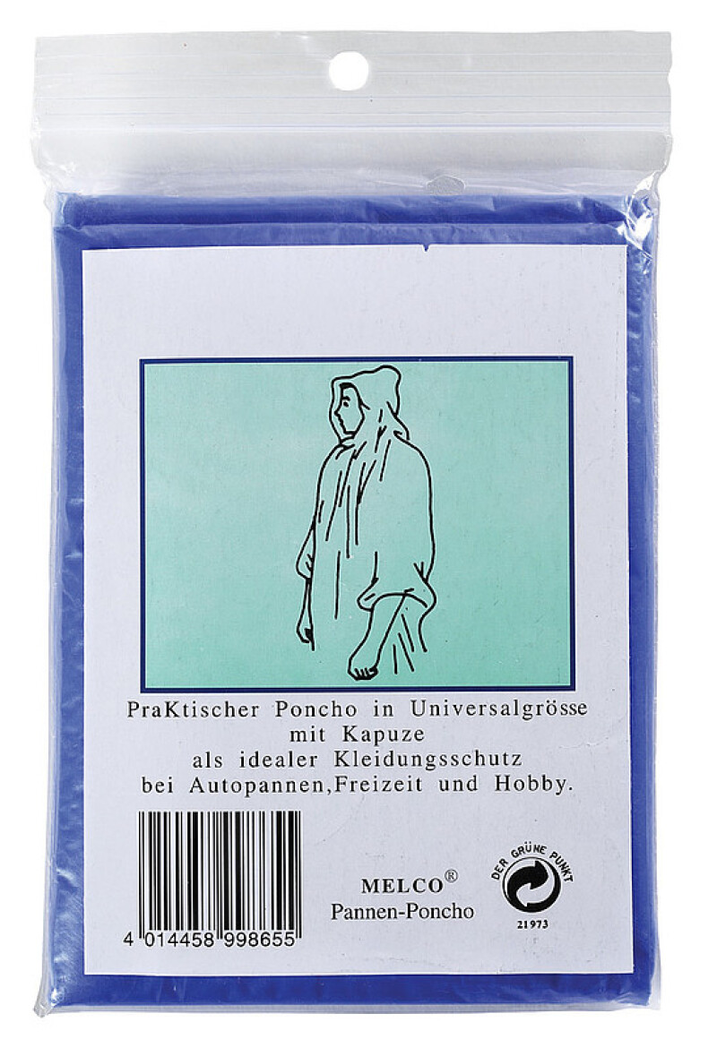 pláštěnka - pončo, modrá průhledná