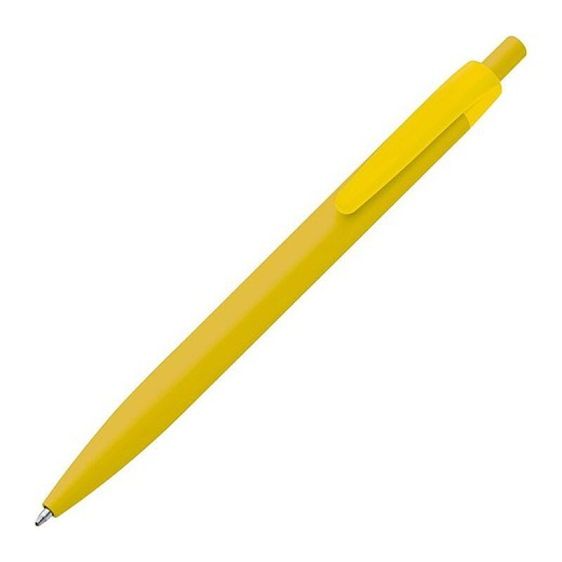 Plastová propiska s modrou náplní, žlutá
