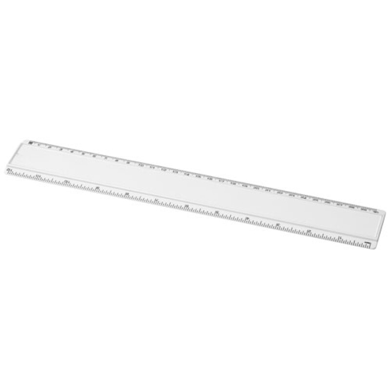 Plastové pravítko 30cm s papírovou vložkou k tisku, bílé