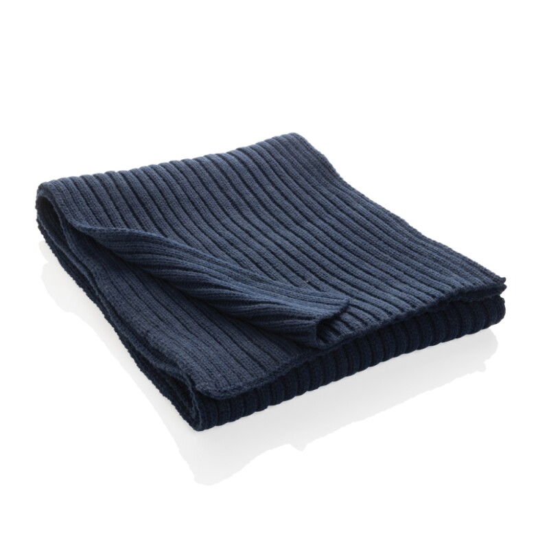Pletená šála 180x25cm Impact z Polylana® AWARE™, námořní modrá