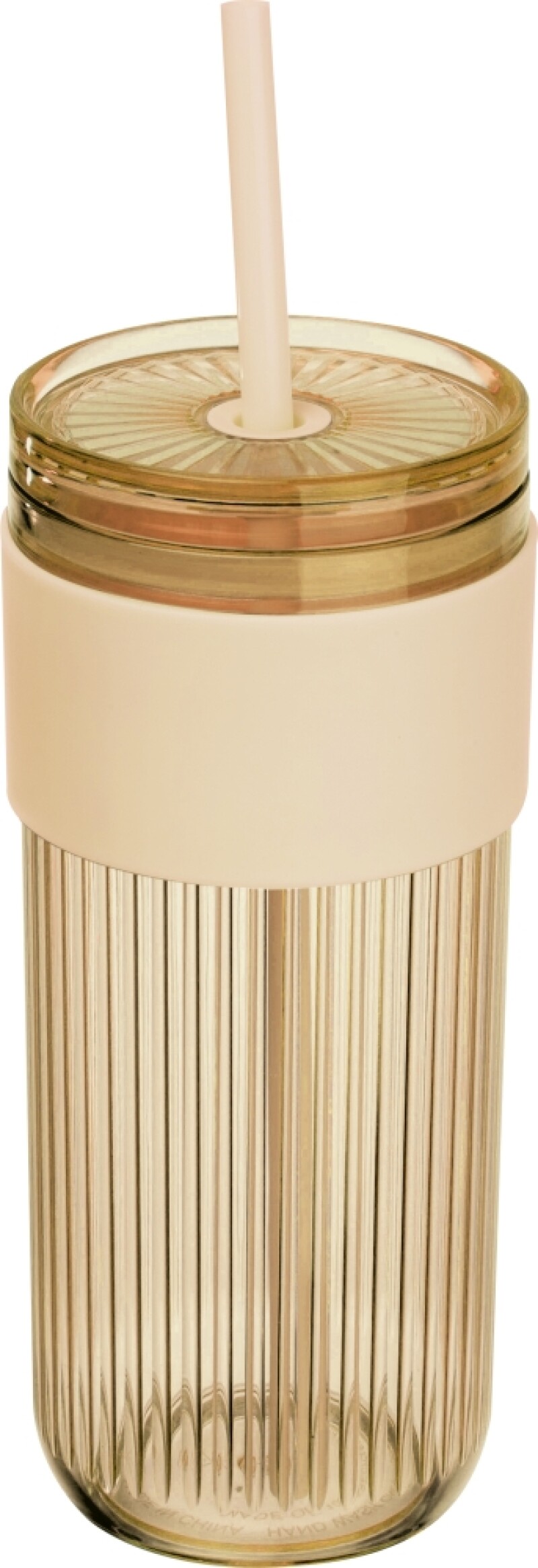 Pohárek na pití s brčkem 660 ml, béžová