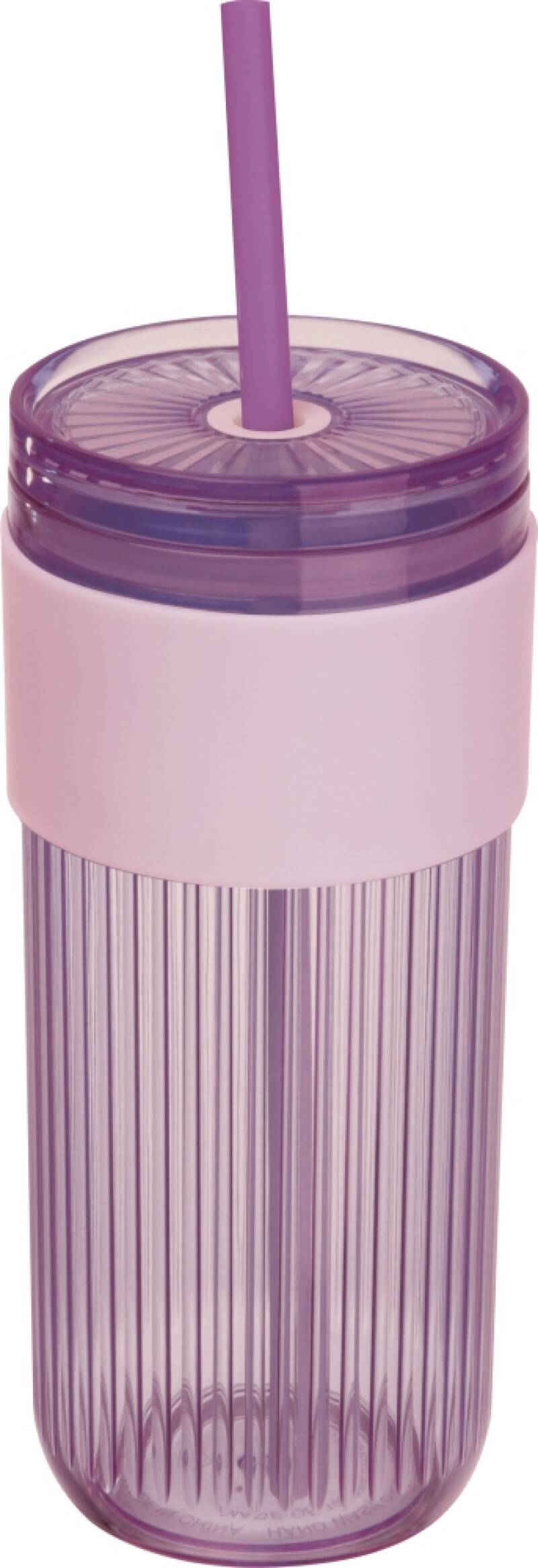 Pohárek na pití s brčkem 660 ml, fialová