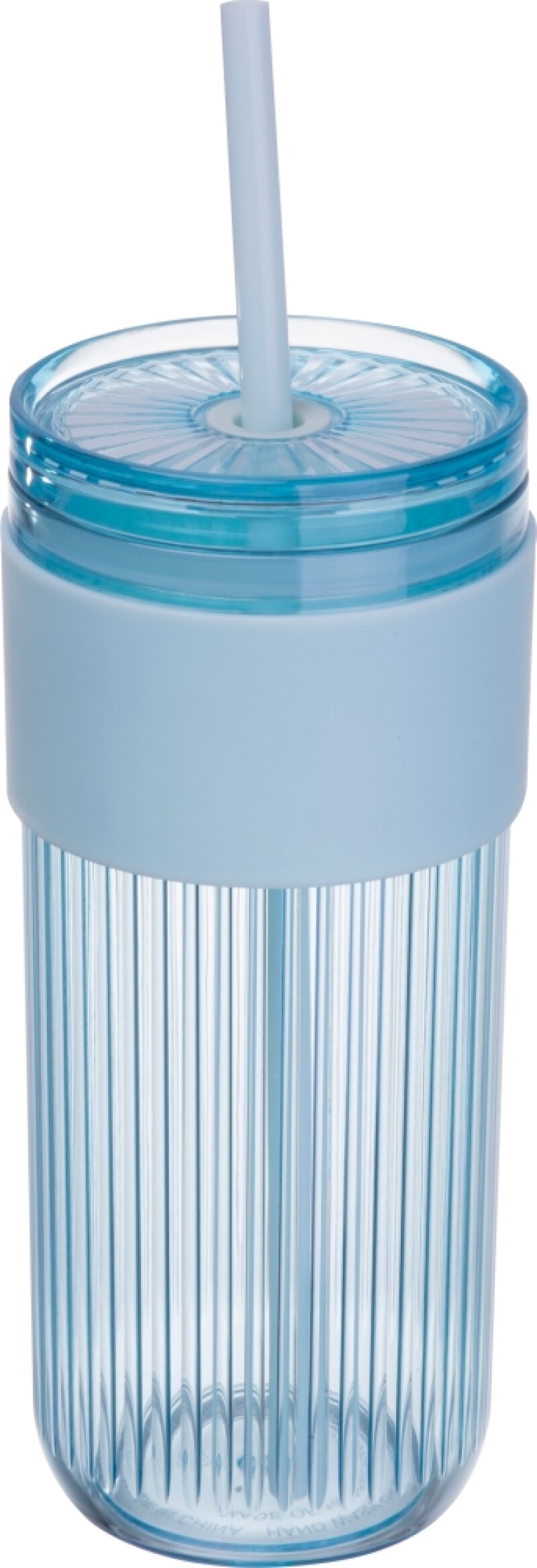 Pohárek na pití s brčkem 660 ml, světle modrá