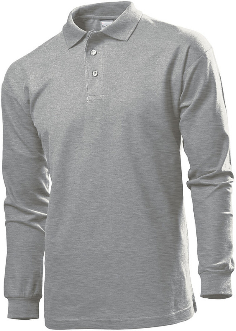 Polokošile STEDMAN POLO LONG SLEEVE MEN tmavě šedý melír XXL