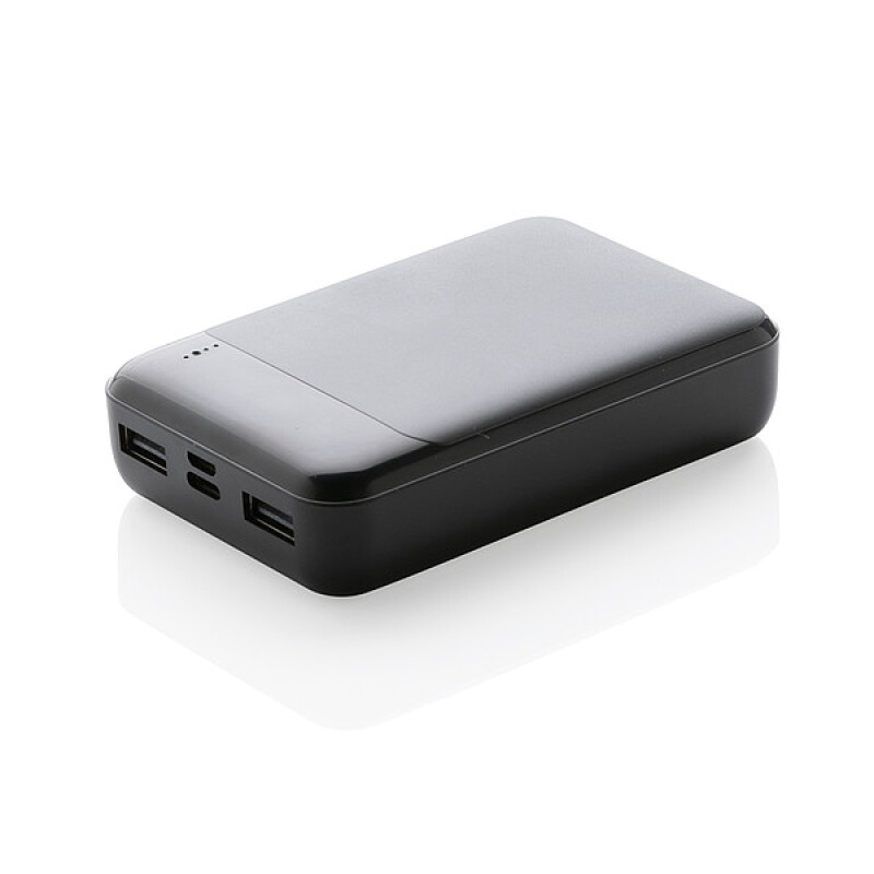 Powerbanka 10 000 mAh z RCS recyklovaného plastu, černá