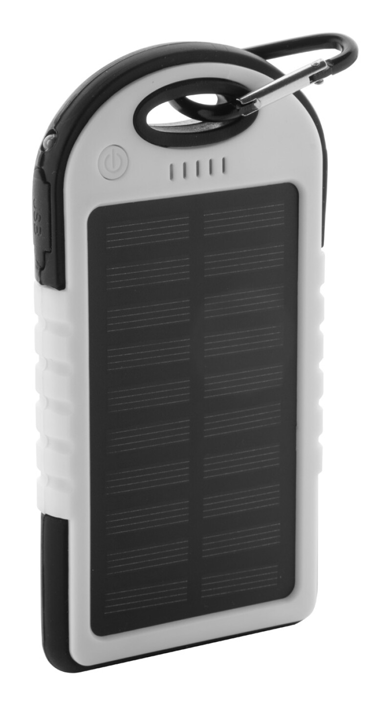 Powerbanka 4000mAh se solárním nabíjením, bílá