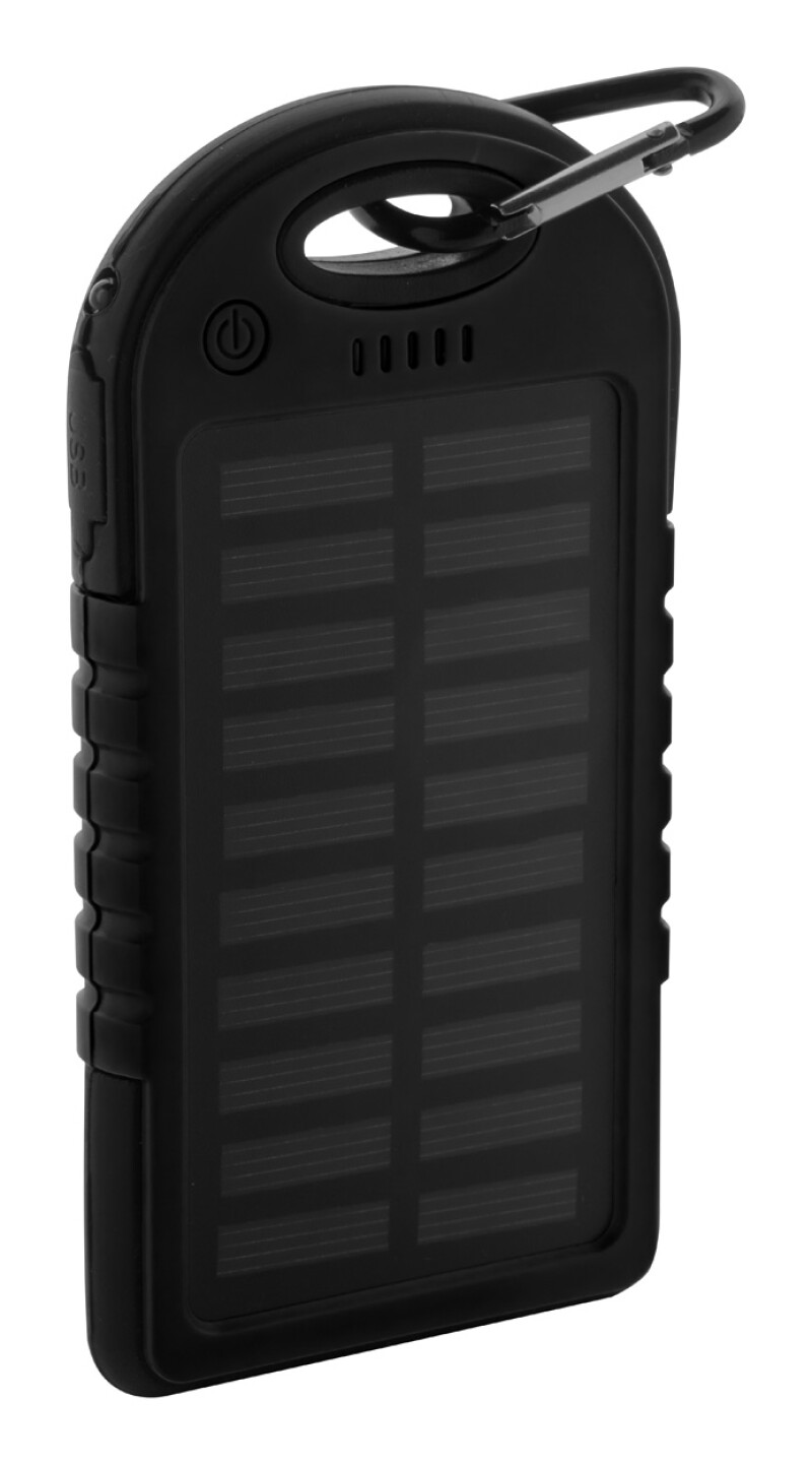 Powerbanka 4000mAh se solárním nabíjením, černá
