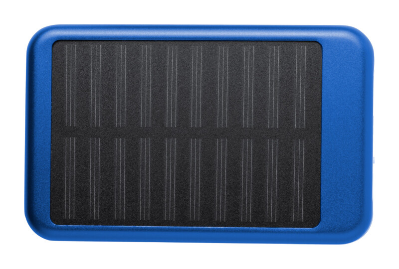 Powerbanka 4000mAh se solárním panelem, modrá