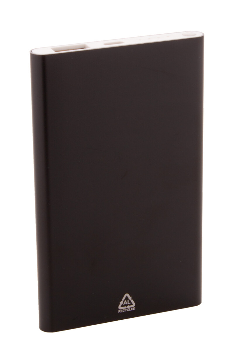 Powerbanka 4000mAh z recyklovaného hliníku, černá