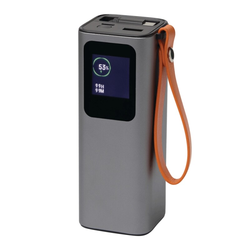Powerbanka s integrovaným nabíjecím kabelem 20 000 mAh, stříbrná