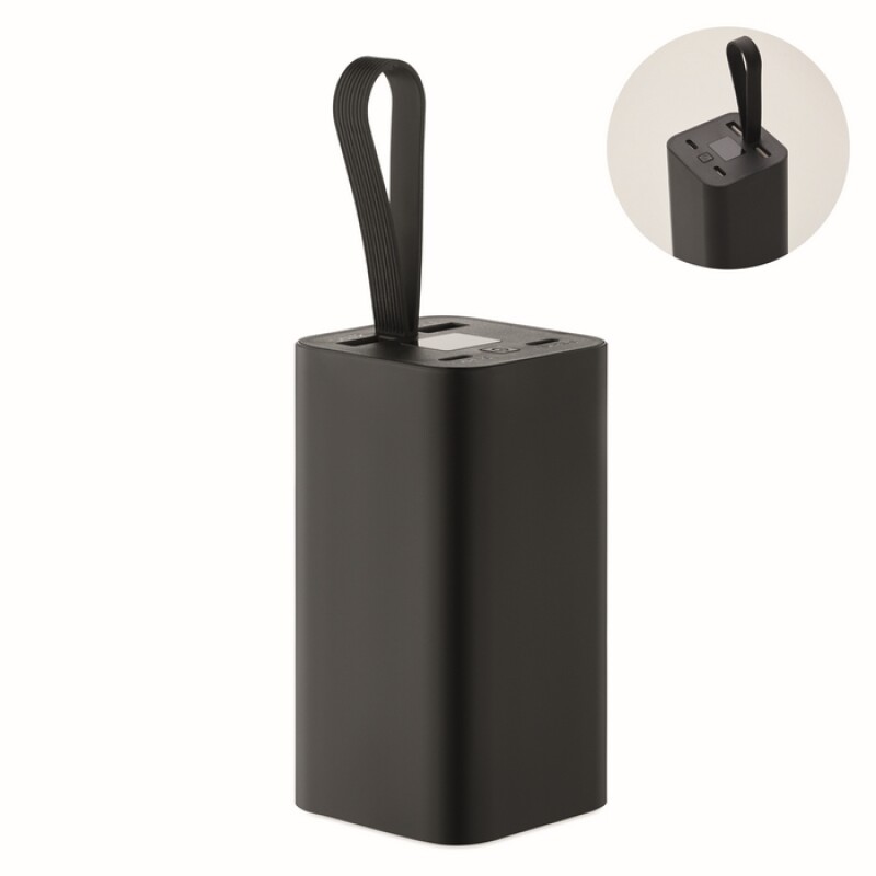 Powerbanka z recyklovaného hliníku 20.000 mAh, černá
