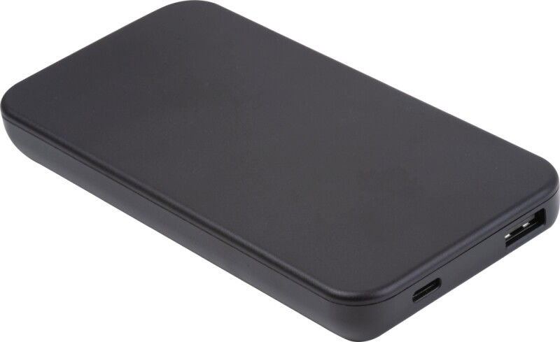 Powerbanka z recyklovaného plastu 10000 mAh, černá