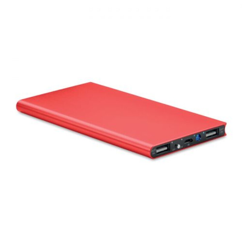 POWERDESK Hliníková powerbanka s kapacitou 8000 mAh, červená