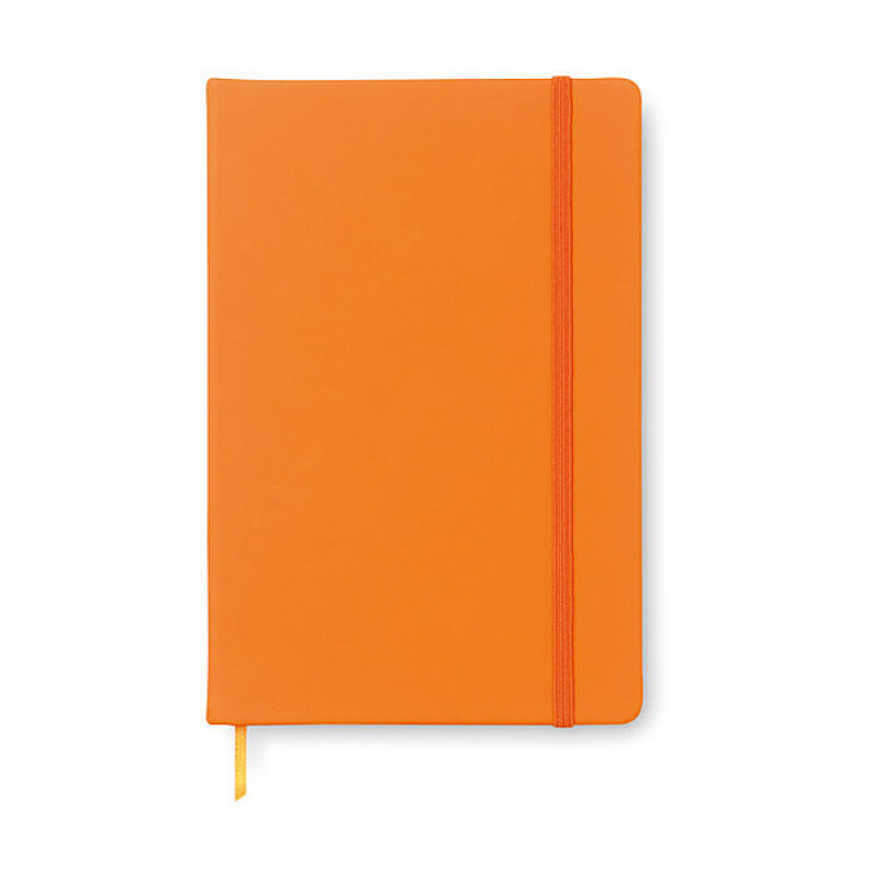 Poznámkový blok A5 v PU obalu, oranžová