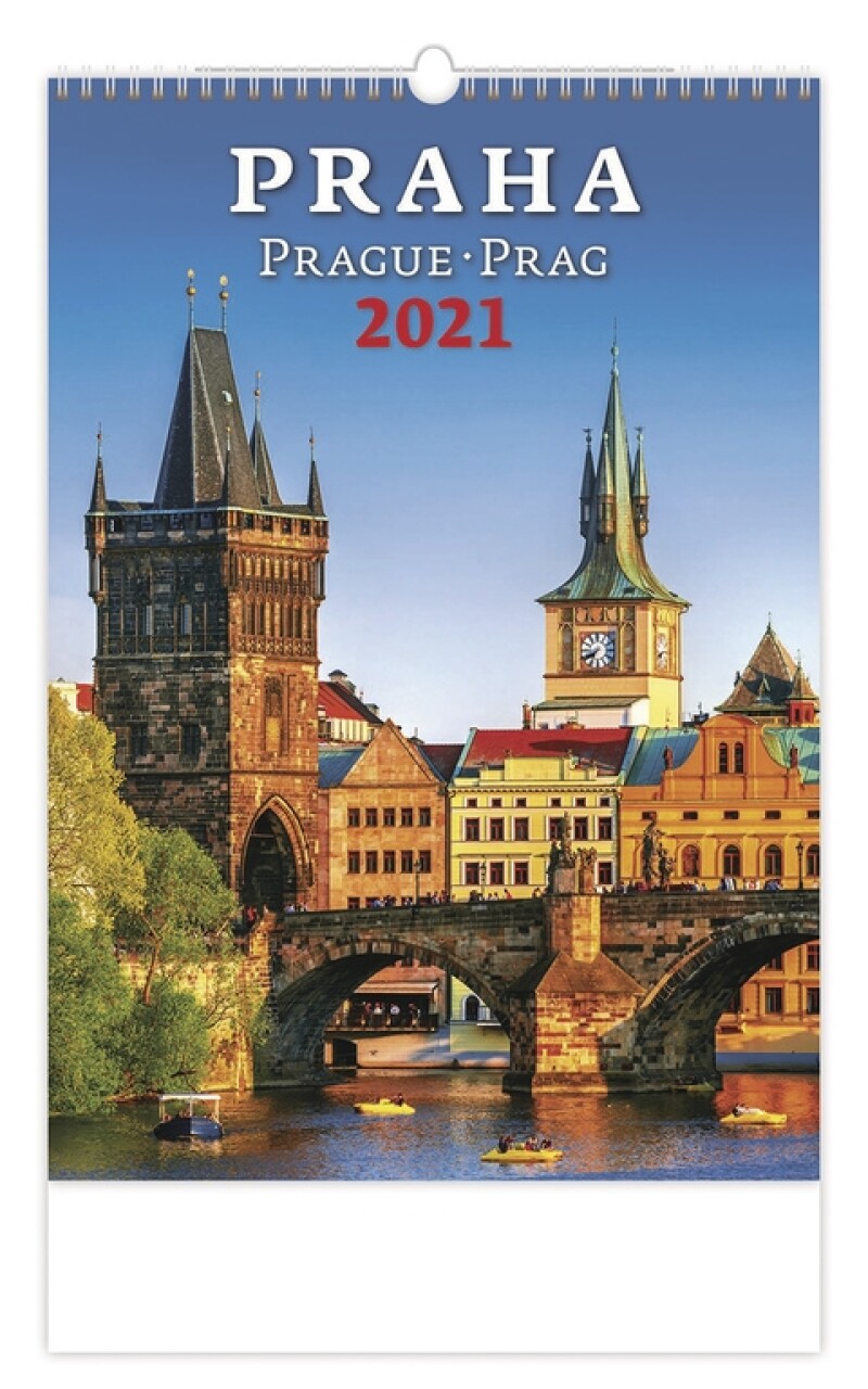 Praha 2027, nástěnný kalendář, prodloužená záda