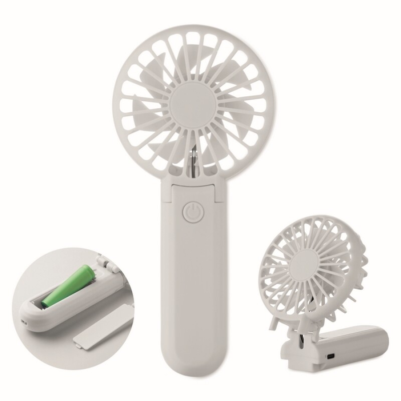 Přenosný skládací ventilátor, bílá