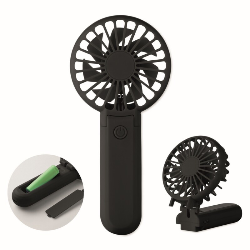 Přenosný skládací ventilátor, černá