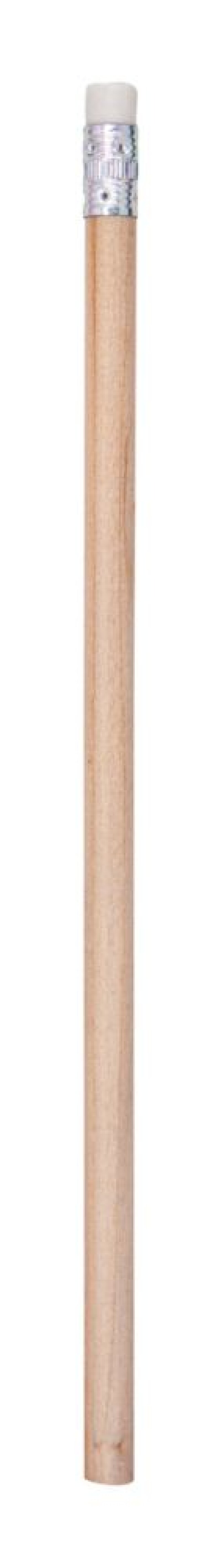 Přírodní dřevěná tužka s bílou gumou, neořezaná