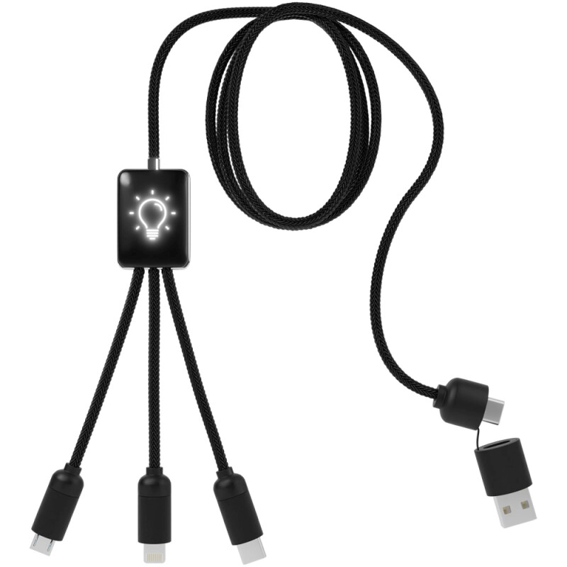 Prodloužený bambusový kabel 5v1 SCX.design C28, černá