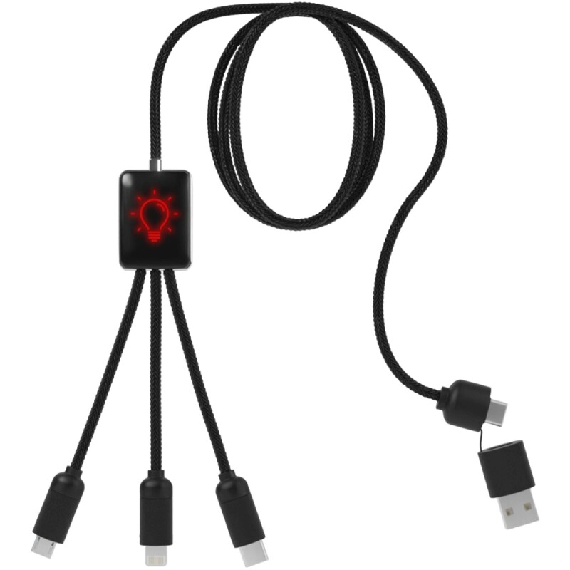 Prodloužený bambusový kabel 5v1 SCX.design C28, červená