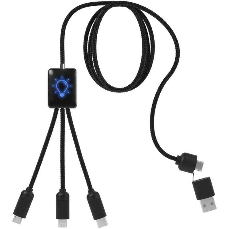 Prodloužený bambusový kabel 5v1 SCX.design C28, modrá